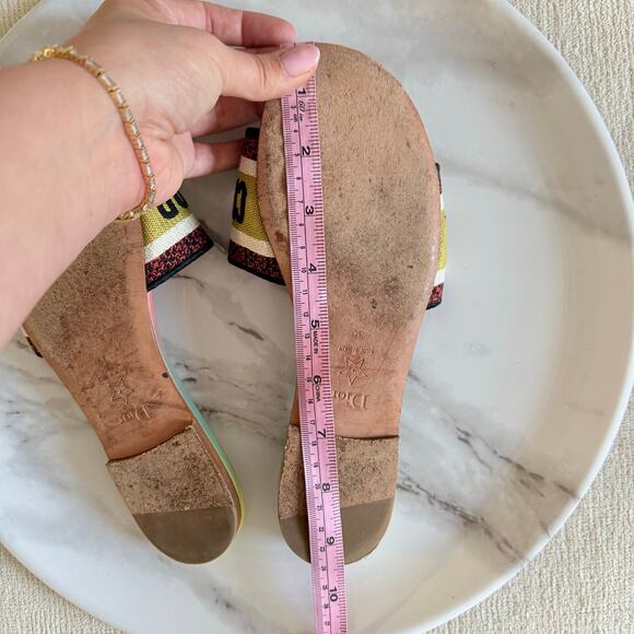 Christian Dior Dway Rainbow Multicolor Embroidered Logo Slide Flat Sandal - Picture 5 of 5